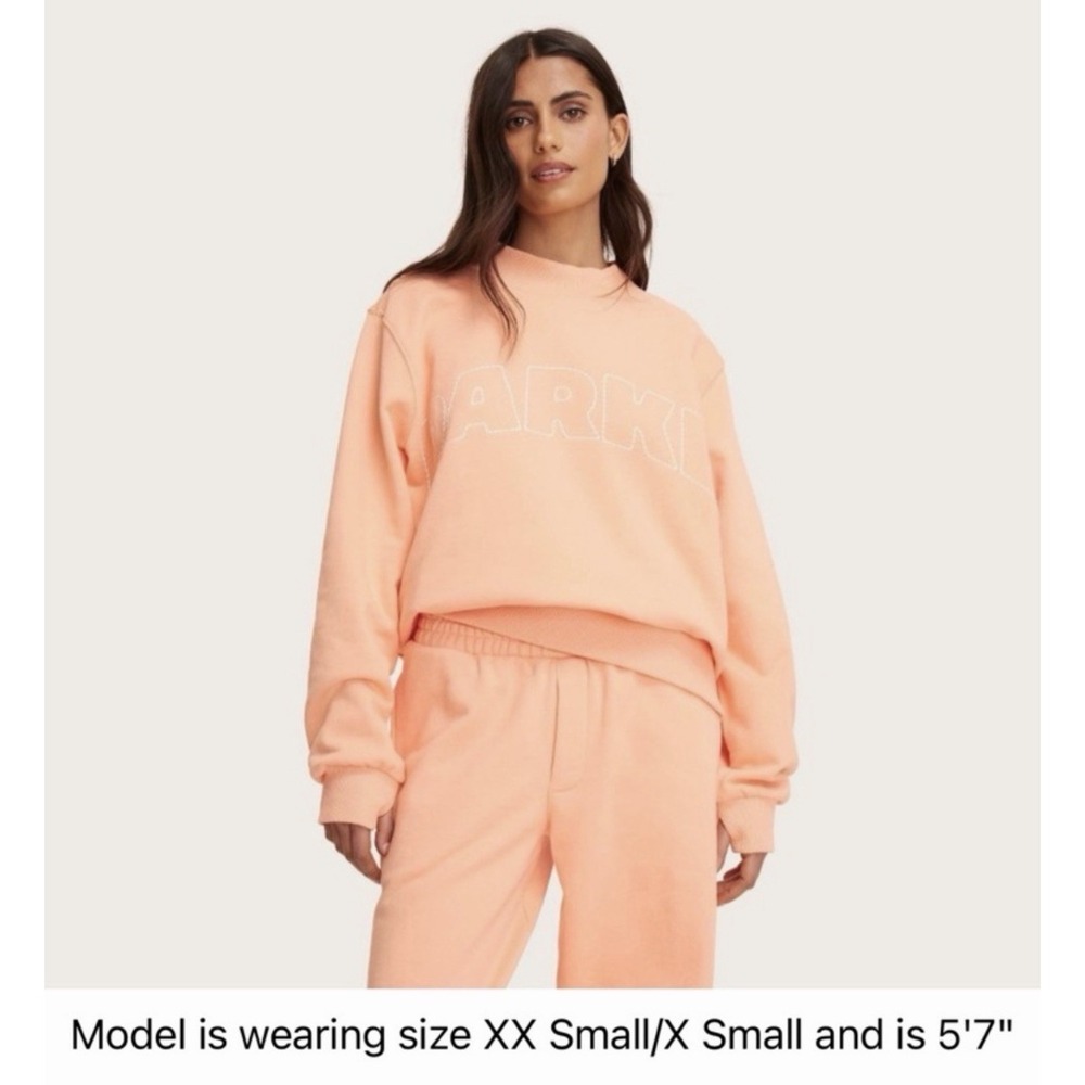 Women's Mockneck Pullover Sweatshirt Parke x Target Peach Orange S/M And Pants